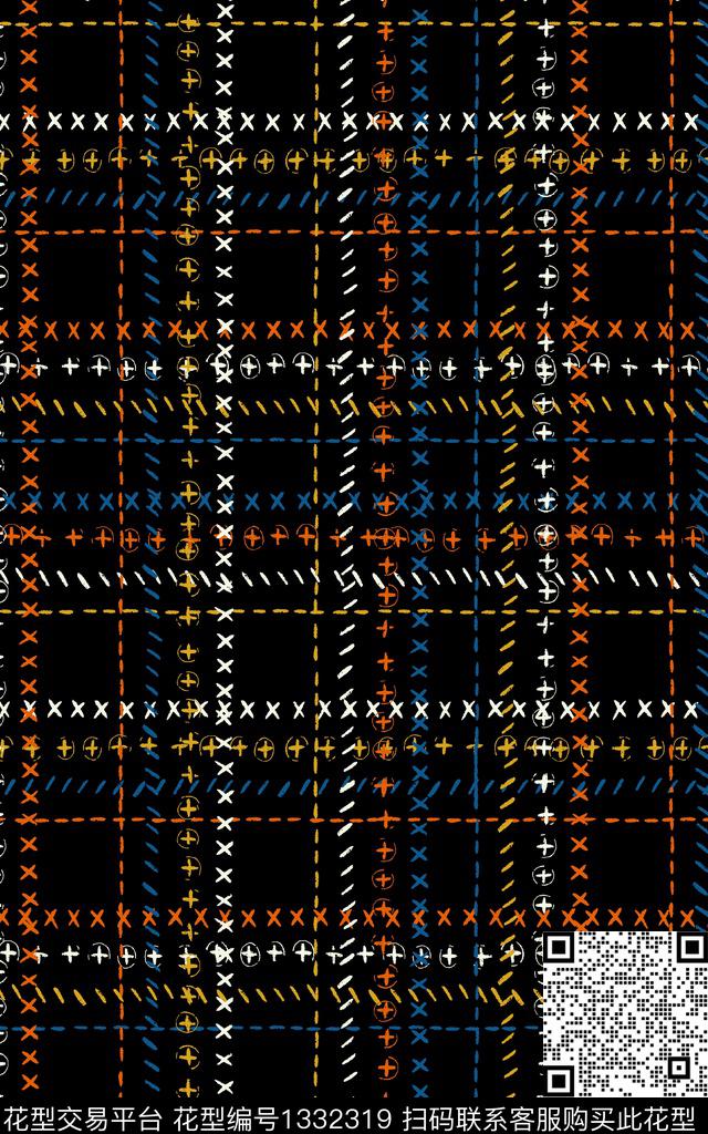 格子几何民族风传统印花华亿平台下载（图片编号: 1332319） - 瓦栏（Walan）