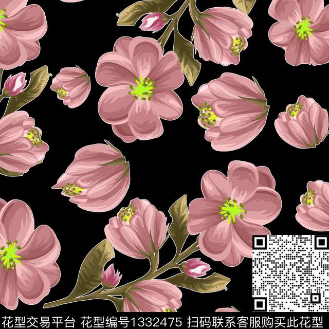 数码华亿平台鲜花花卉数码印花华亿平台下载（图片编号: 1332475） - 瓦栏（Walan）