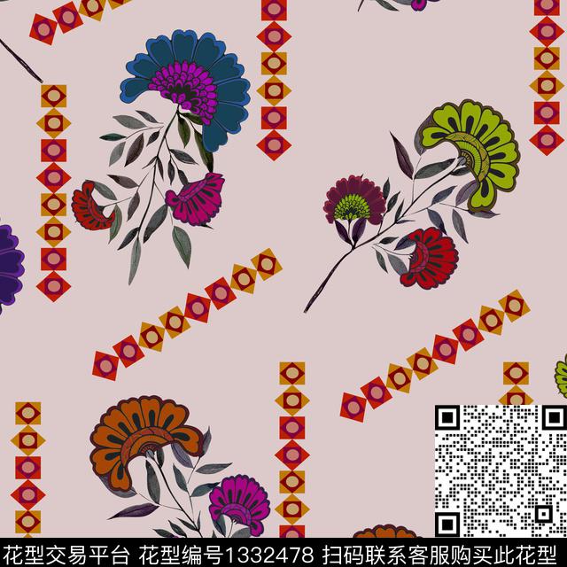 数码华亿平台鲜花花卉数码印花华亿平台下载（图片编号: 1332478） - 瓦栏（Walan）