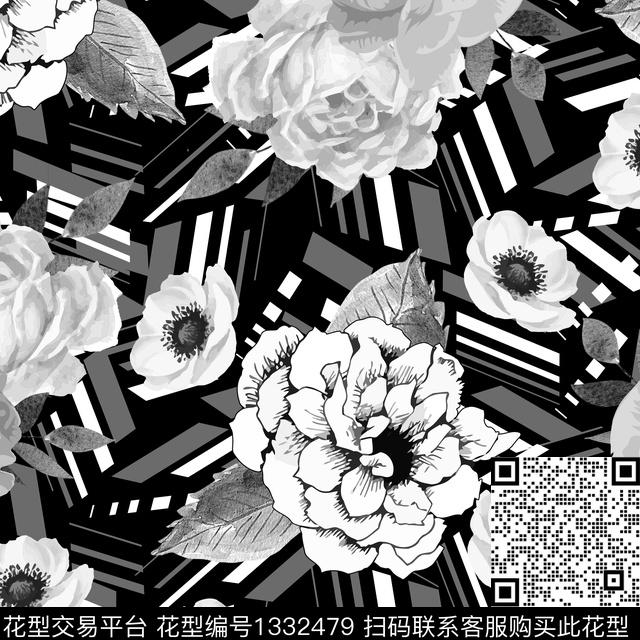 数码华亿平台鲜花花卉数码印花华亿平台下载（图片编号: 1332479） - 瓦栏（Walan）