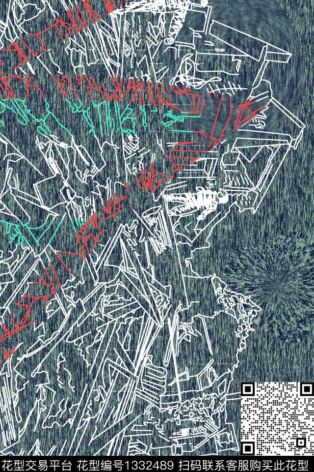 马赛克几何大牌风数码印花华亿平台下载（图片编号: 1332489） - 瓦栏（Walan）