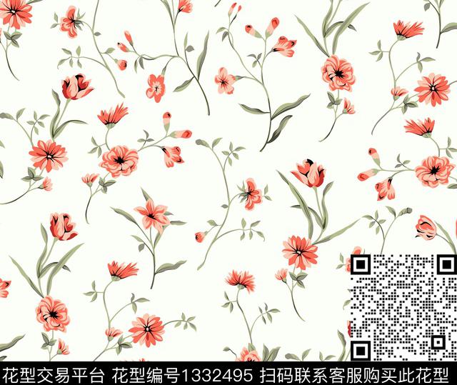 花卉潮牌大牌风传统印花华亿平台下载（图片编号: 1332495） - 瓦栏（Walan）