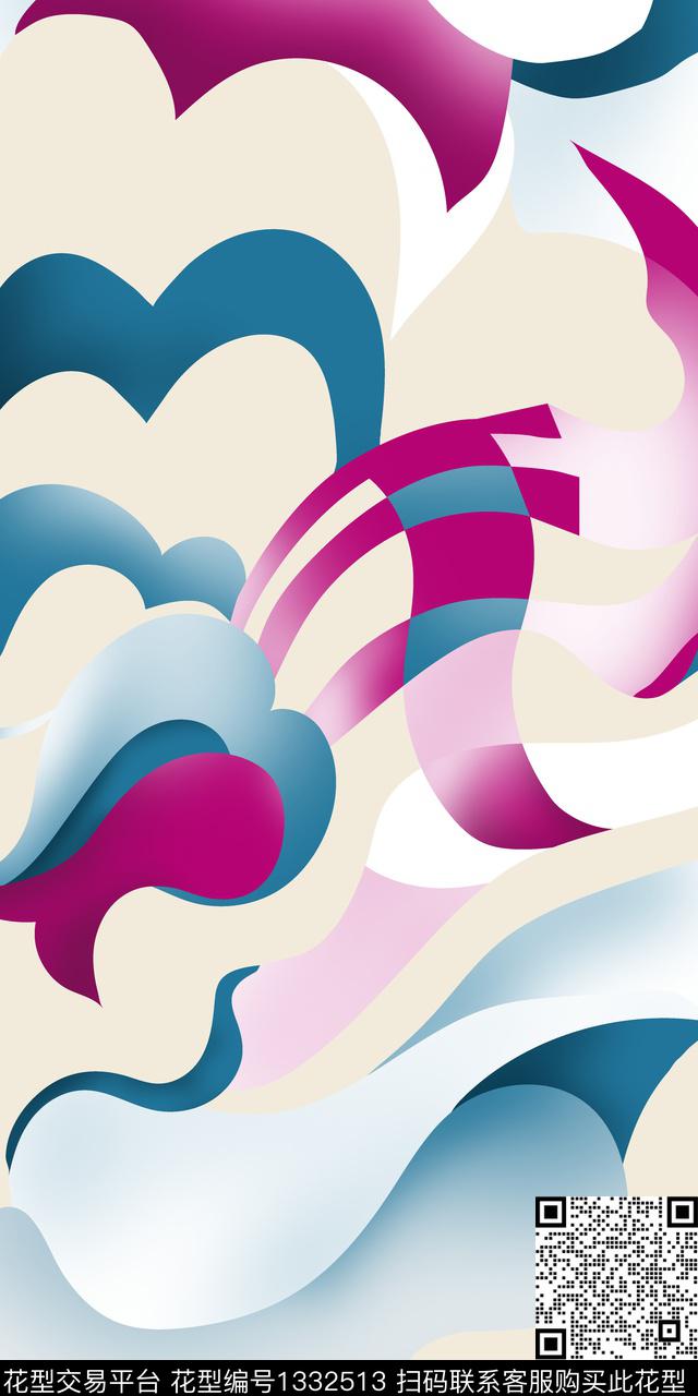 几何大牌风抽象传统印花华亿平台下载（图片编号: 1332513） - 瓦栏（Walan）