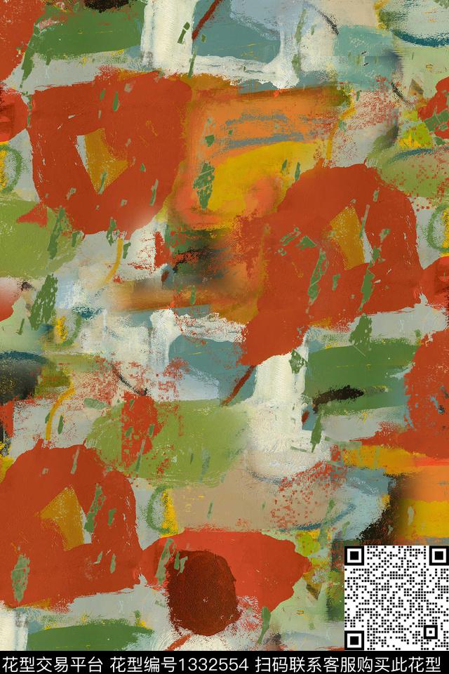 肌理民族风复古数码印花华亿平台下载（图片编号: 1332554） - 瓦栏（Walan）