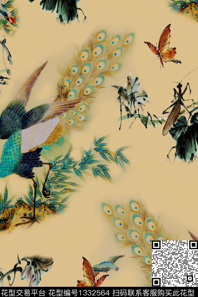 香云纱旗袍中国风数码印花华亿平台下载（图片编号: 1332564） - 瓦栏（Walan）