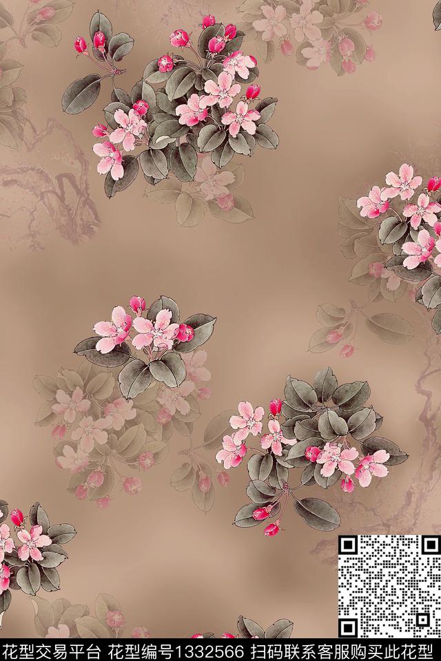 香云纱旗袍中国风数码印花华亿平台下载（图片编号: 1332566） - 瓦栏（Walan）