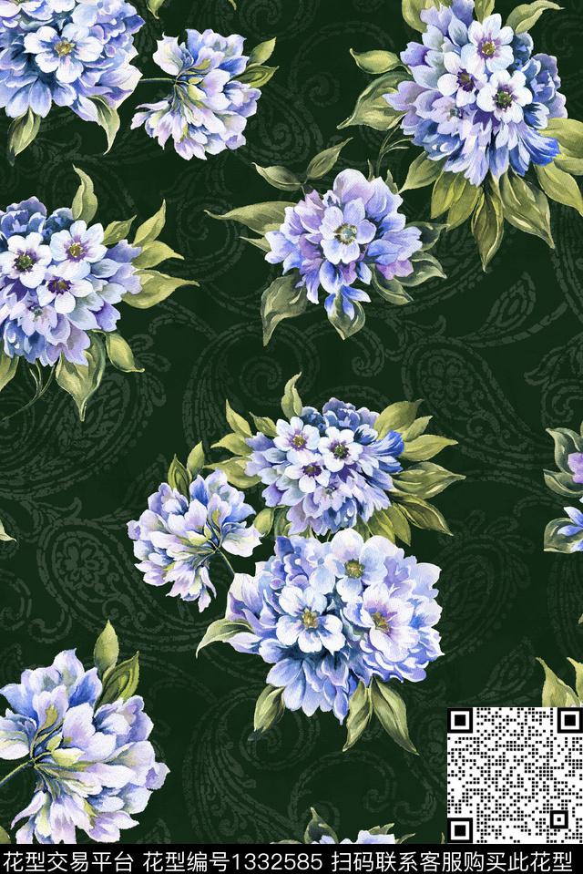 佩斯利大牌风休闲数码印花华亿平台下载（图片编号: 1332585） - 瓦栏（Walan）