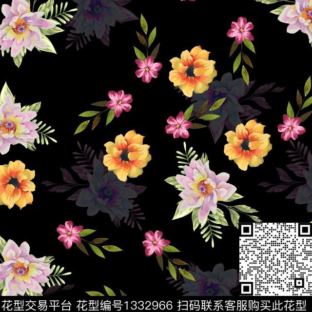 数码华亿平台鲜花花卉数码印花华亿平台下载（图片编号: 1332966） - 瓦栏（Walan）