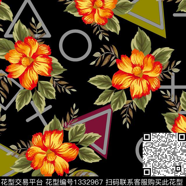 数码华亿平台鲜花花卉数码印花华亿平台下载（图片编号: 1332967） - 瓦栏（Walan）