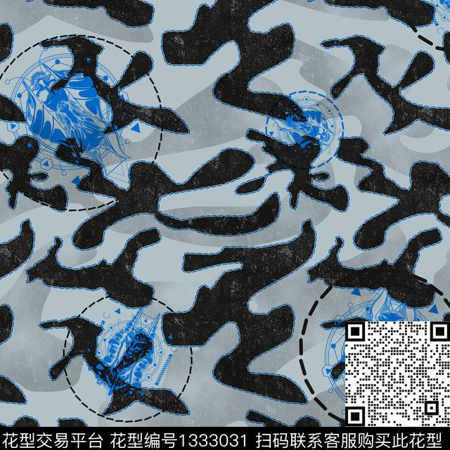 纸印花几何抽象男装传统印花华亿平台下载（图片编号: 1333031） - 瓦栏（Walan）