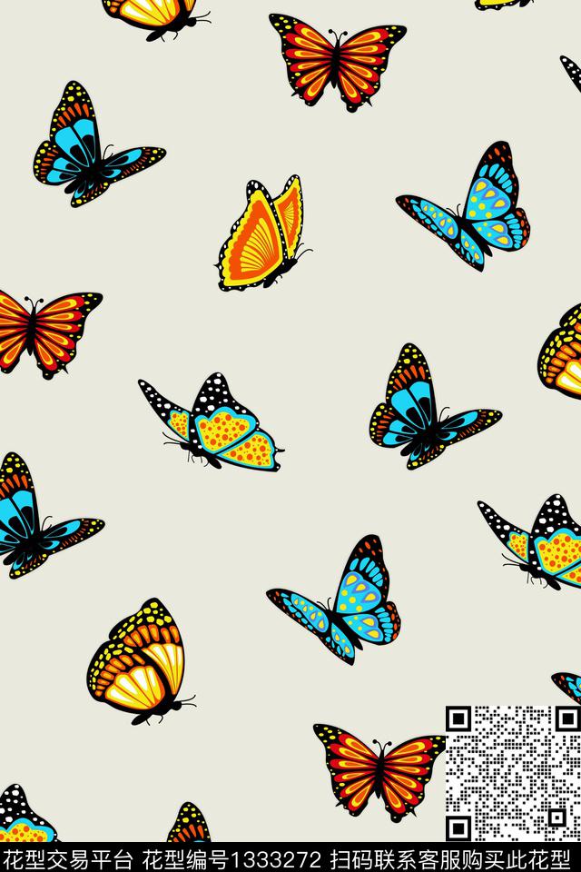 水彩卡通昆虫数码印花华亿平台下载（图片编号: 1333272） - 瓦栏（Walan）