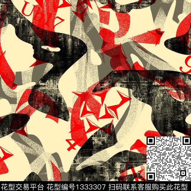 纸印花几何抽象男装传统印花华亿平台下载（图片编号: 1333307） - 瓦栏（Walan）