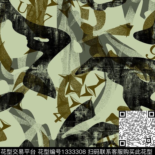 纸印花几何抽象男装传统印花华亿平台下载（图片编号: 1333308） - 瓦栏（Walan）