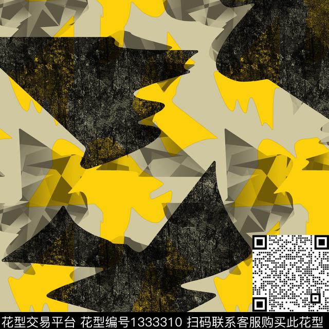 纸印花几何抽象男装传统印花华亿平台下载（图片编号: 1333310） - 瓦栏（Walan）