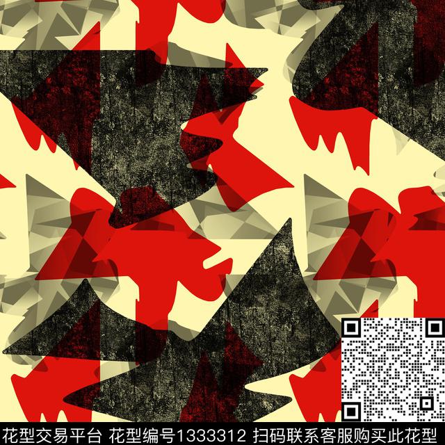 纸印花几何抽象男装传统印花华亿平台下载（图片编号: 1333312） - 瓦栏（Walan）