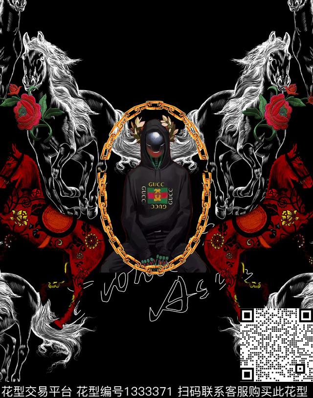 男装大牌风抽象数码印花华亿平台下载（图片编号: 1333371） - 瓦栏（Walan）