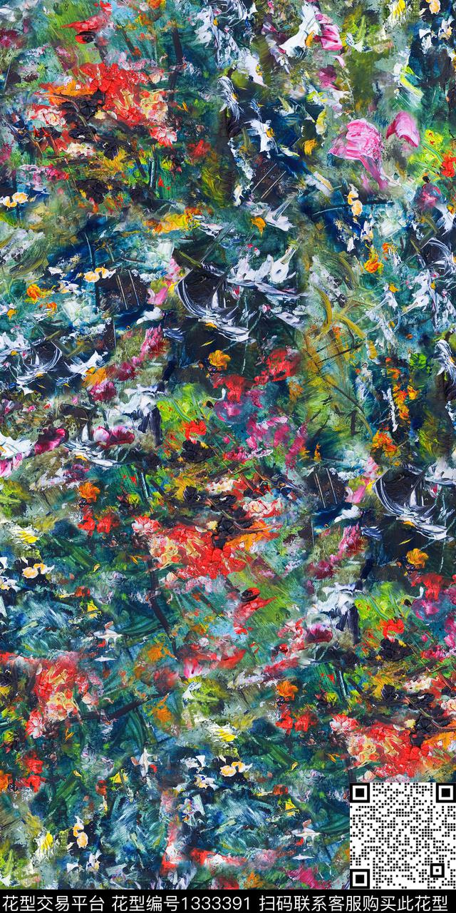 数码华亿平台抽象小碎花数码印花华亿平台下载（图片编号: 1333391） - 瓦栏（Walan）