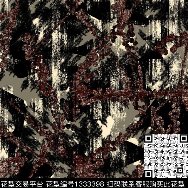 纸印花几何抽象男装传统印花华亿平台下载（图片编号: 1333398） - 瓦栏（Walan）