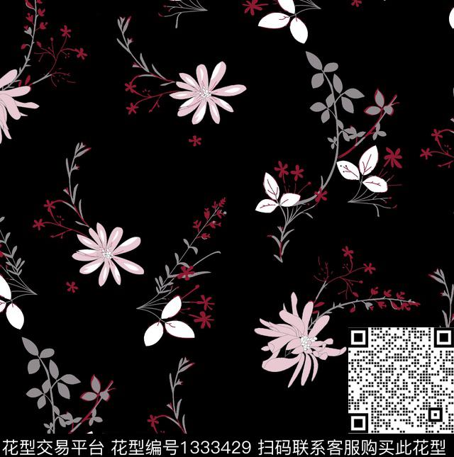 复古花卉大牌风传统印花华亿平台下载（图片编号: 1333429） - 瓦栏（Walan）