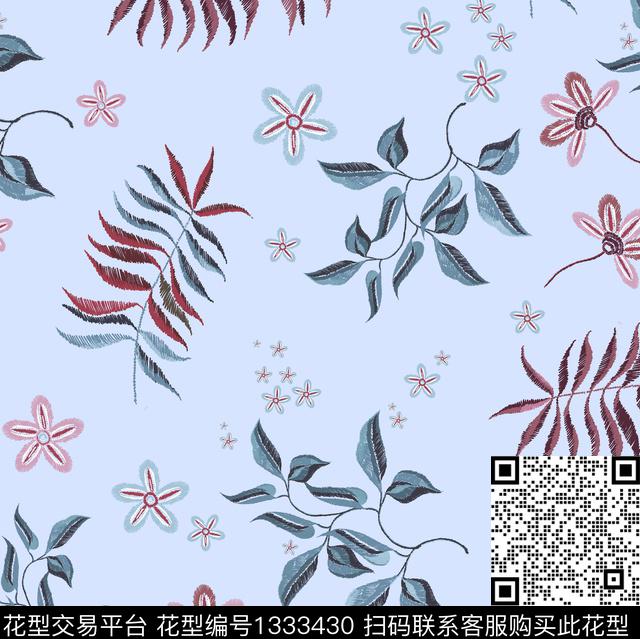 大牌风绣花华亿平台轻复古传统印花华亿平台下载（图片编号: 1333430） - 瓦栏（Walan）