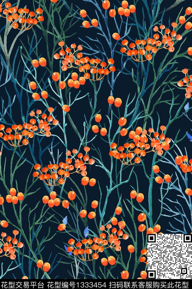 女装花卉植物数码印花华亿平台下载（图片编号: 1333454） - 瓦栏（Walan）