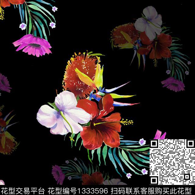 数码华亿平台鲜花花卉数码印花华亿平台下载（图片编号: 1333596） - 瓦栏（Walan）