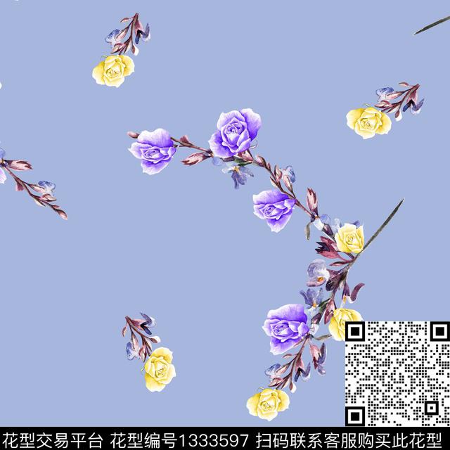 数码华亿平台鲜花花卉数码印花华亿平台下载（图片编号: 1333597） - 瓦栏（Walan）