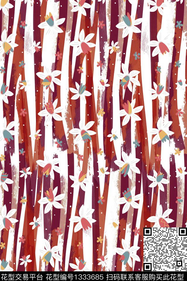 线条几何热带华亿平台数码印花华亿平台下载（图片编号: 1333685） - 瓦栏（Walan）