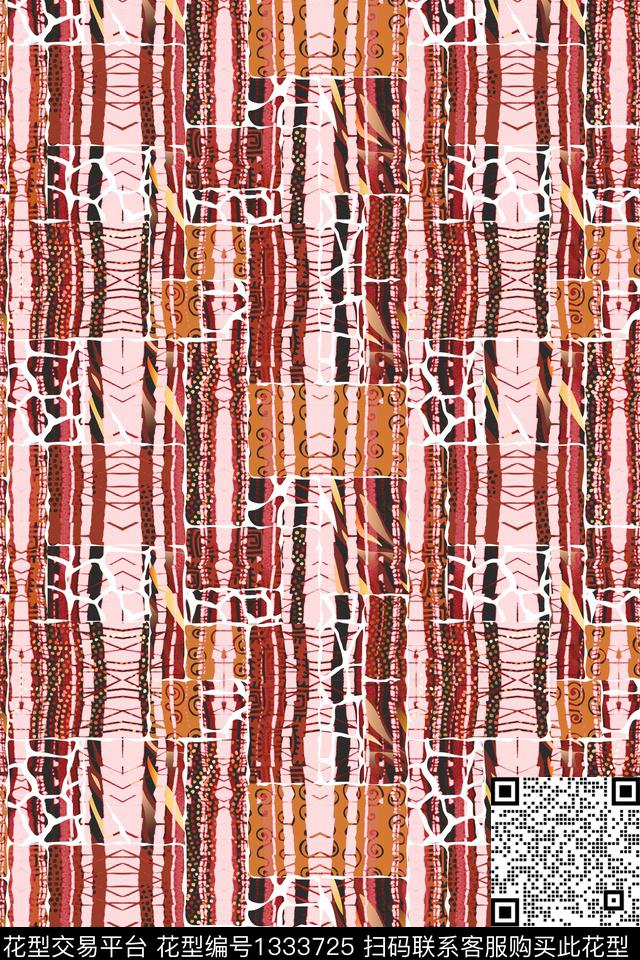 线条几何热带华亿平台数码印花华亿平台下载（图片编号: 1333725） - 瓦栏（Walan）