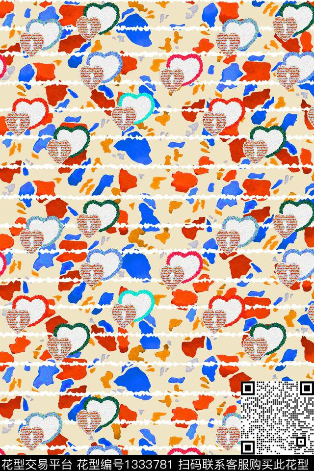 几何抽象清爽数码印花华亿平台下载（图片编号: 1333781） - 瓦栏（Walan）