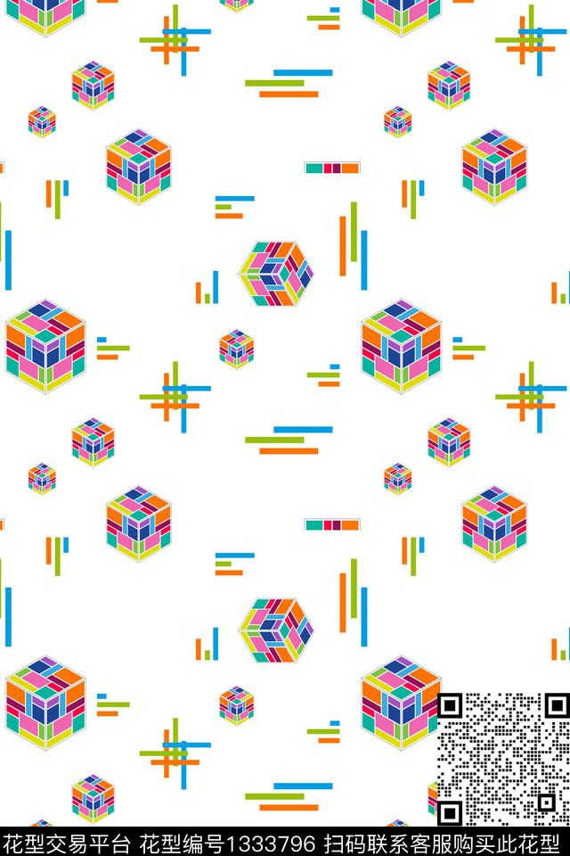 几何炫彩混合拼接数码印花华亿平台下载（图片编号: 1333796） - 瓦栏（Walan）