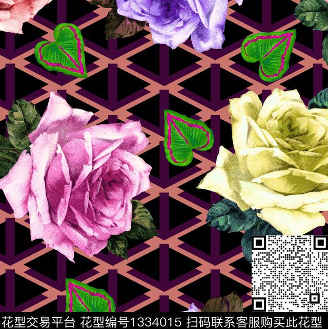 数码华亿平台鲜花花卉数码印花华亿平台下载（图片编号: 1334015） - 瓦栏（Walan）