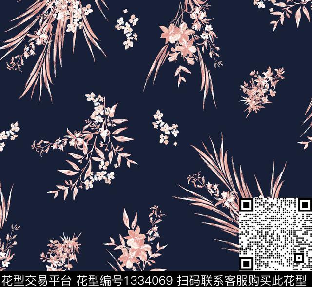 花卉大牌风小碎花传统印花华亿平台下载（图片编号: 1334069） - 瓦栏（Walan）