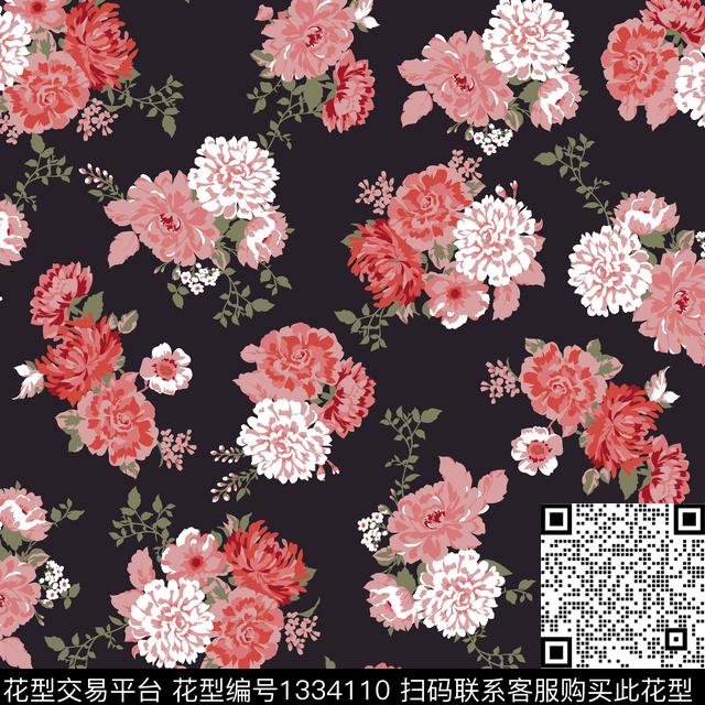 花卉热带华亿平台小碎花传统印花华亿平台下载（图片编号: 1334110） - 瓦栏（Walan）