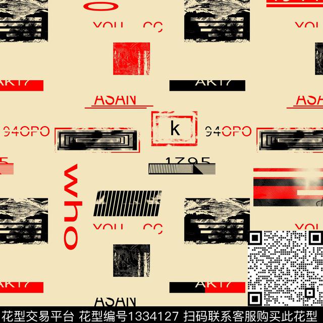 纸印花几何抽象男装传统印花华亿平台下载（图片编号: 1334127） - 瓦栏（Walan）