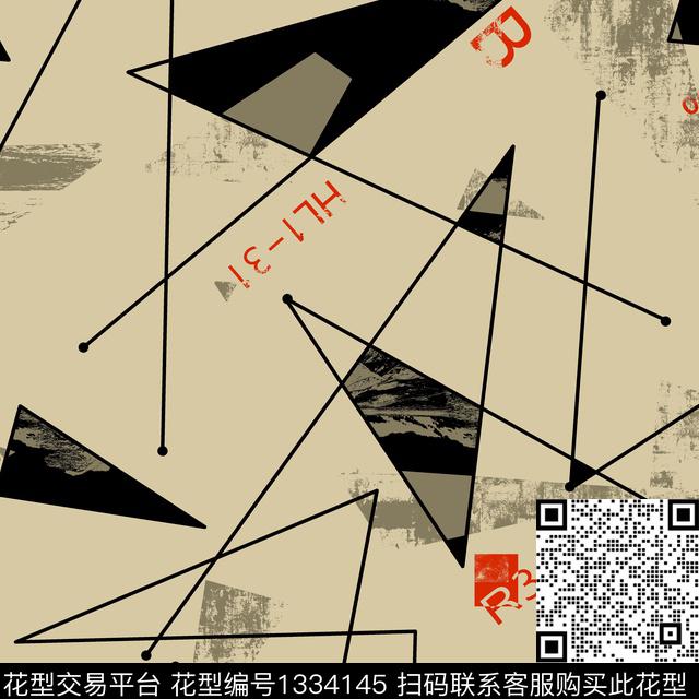 纸印花几何抽象男装传统印花华亿平台下载（图片编号: 1334145） - 瓦栏（Walan）