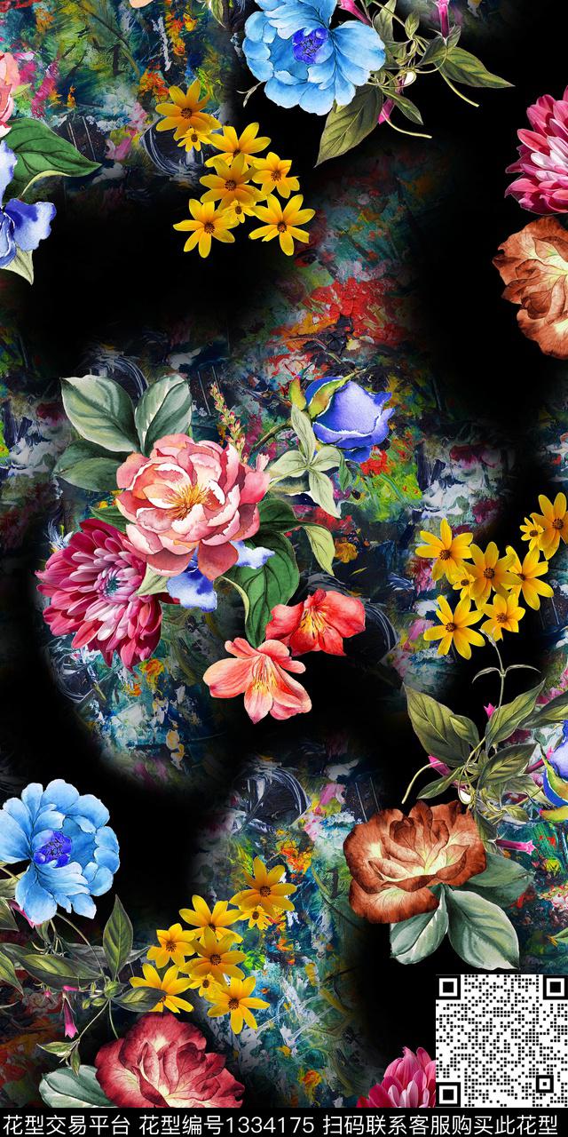 绿植树叶花卉雕印华亿平台数码印花华亿平台下载（图片编号: 1334175） - 瓦栏（Walan）