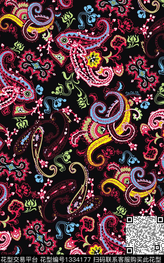 几何女装佩斯利数码印花华亿平台下载（图片编号: 1334177） - 瓦栏（Walan）