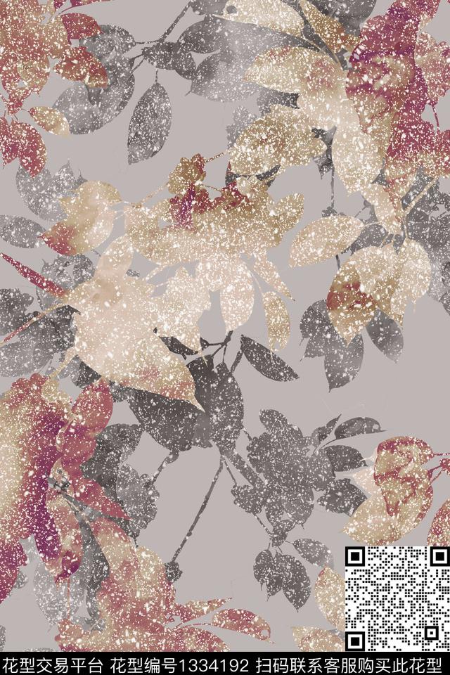 肌理香云纱大牌风数码印花华亿平台下载（图片编号: 1334192） - 瓦栏（Walan）