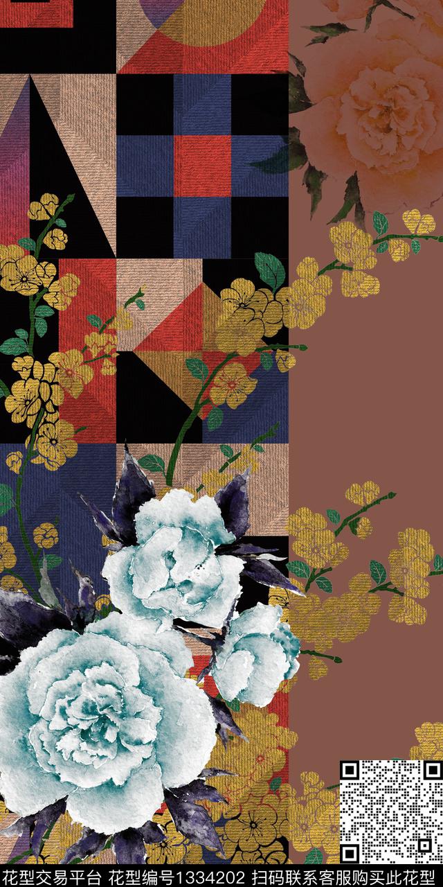 花卉中老年定位定位花数码印花华亿平台下载（图片编号: 1334202） - 瓦栏（Walan）