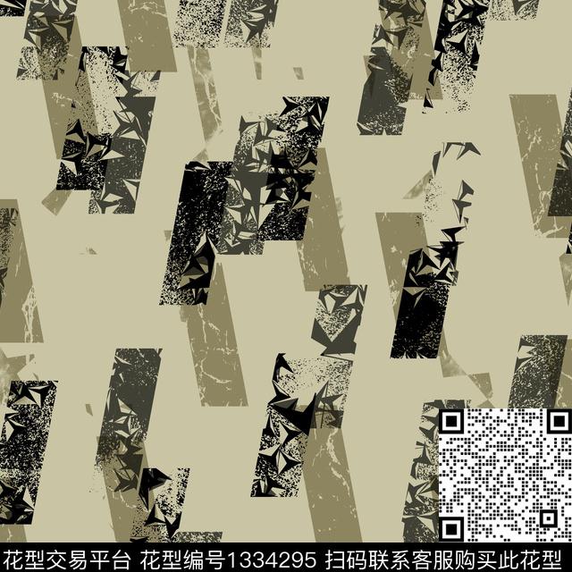 纸印花几何抽象男装传统印花华亿平台下载（图片编号: 1334295） - 瓦栏（Walan）