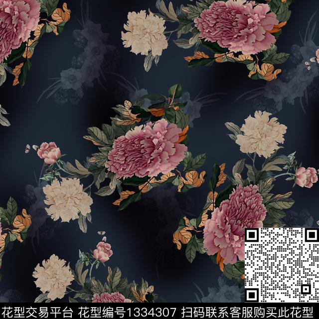 香云纱中老年复古数码印花华亿平台下载（图片编号: 1334307） - 瓦栏（Walan）