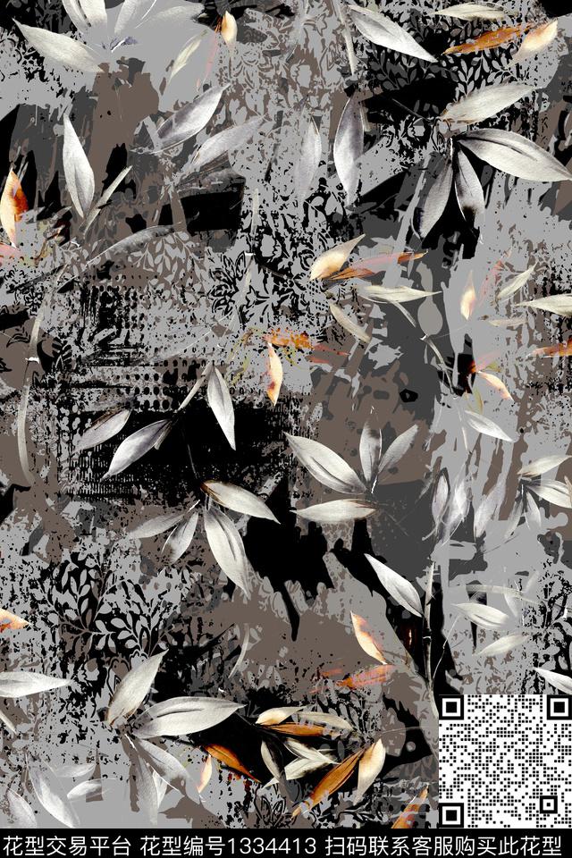 肌理花卉雪纺数码印花华亿平台下载（图片编号: 1334413） - 瓦栏（Walan）