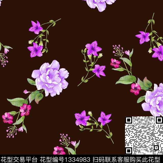 数码华亿平台鲜花花卉数码印花华亿平台下载（图片编号: 1334983） - 瓦栏（Walan）