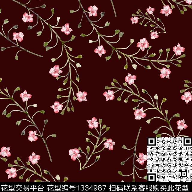 数码华亿平台鲜花花卉数码印花华亿平台下载（图片编号: 1334987） - 瓦栏（Walan）