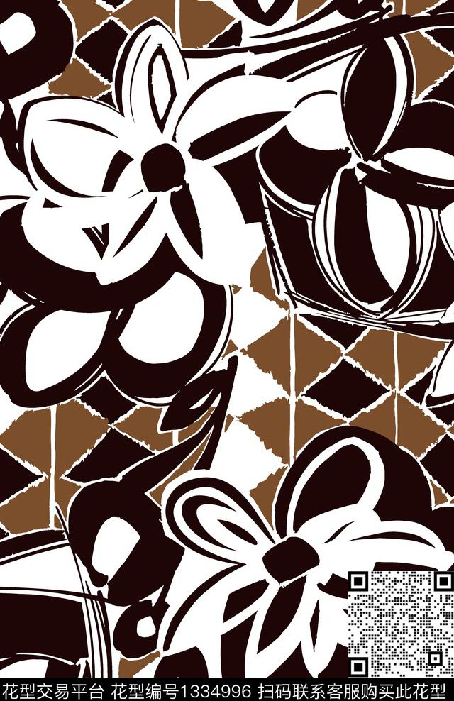 潮牌大牌风抽象传统印花华亿平台下载（图片编号: 1334996） - 瓦栏（Walan）