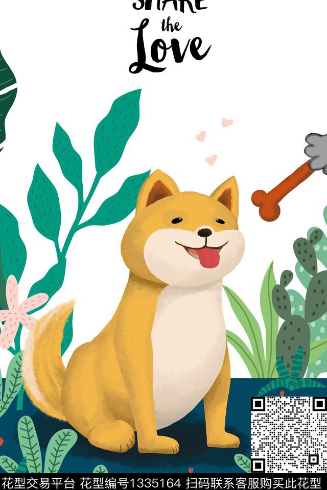 狗艺术卡通数码印花华亿平台下载（图片编号: 1335164） - 瓦栏（Walan）