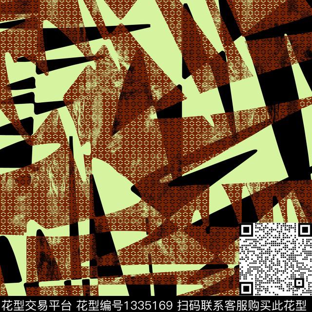 纸印花几何抽象男装传统印花华亿平台下载（图片编号: 1335169） - 瓦栏（Walan）