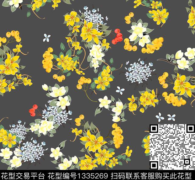 花卉少女休闲数码印花华亿平台下载（图片编号: 1335269） - 瓦栏（Walan）