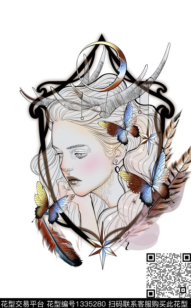 女装定位花插画趋势华亿平台数码印花华亿平台下载（图片编号: 1335280） - 瓦栏（Walan）